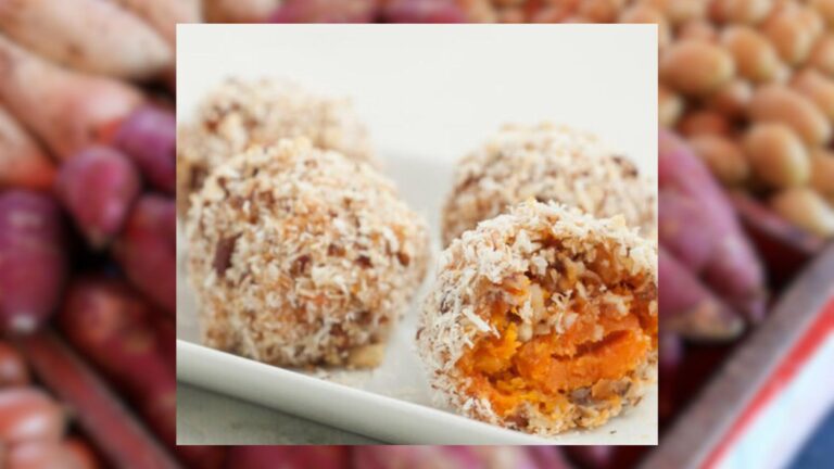 Sweet Potato Marshmallow Surprise Bites sweet potato balls