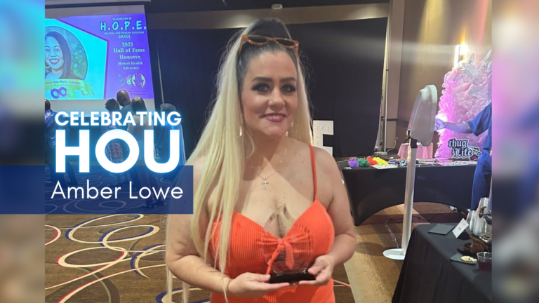 Houston’s Amber Lowe Turns Comedy into a Lifesaving Mission, Earns Hall of Fame Honor Amber Lowe Celebrating HOU