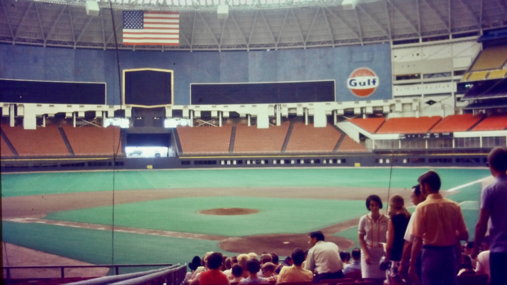 People on tour of the Astrodome in 1967