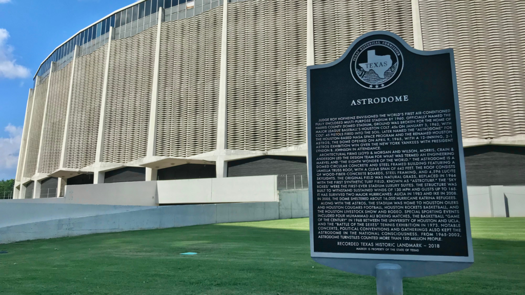 Recorded Texas Historic Landmark Plaque outside the Astrodome