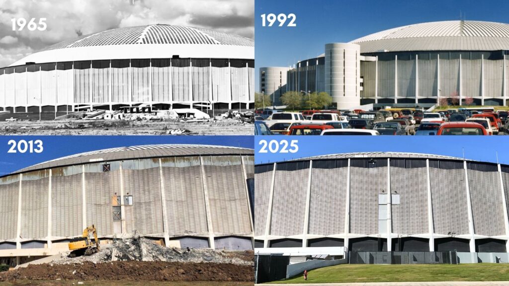 The Astrodome exterior through the years