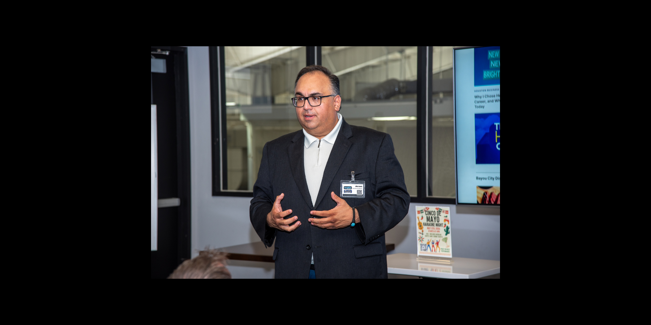 Mike Acosta sharing the Houston City Beat story