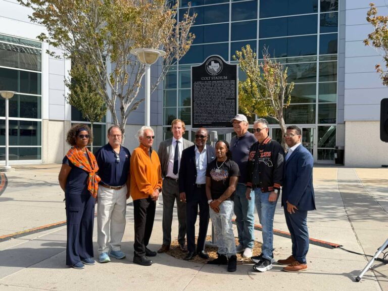Before the Astrodome: Houston Honors Colt Stadium and the People Who Started It All Group gathered around the Colt Stadium historical marker at its unveiling